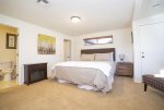 Large King master suite w 55 in Smart TV, large walk in closet with on suite bathroom